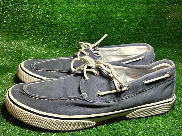 Men Sperry Blue Boat Shoes Size 11.5 Pre Owned